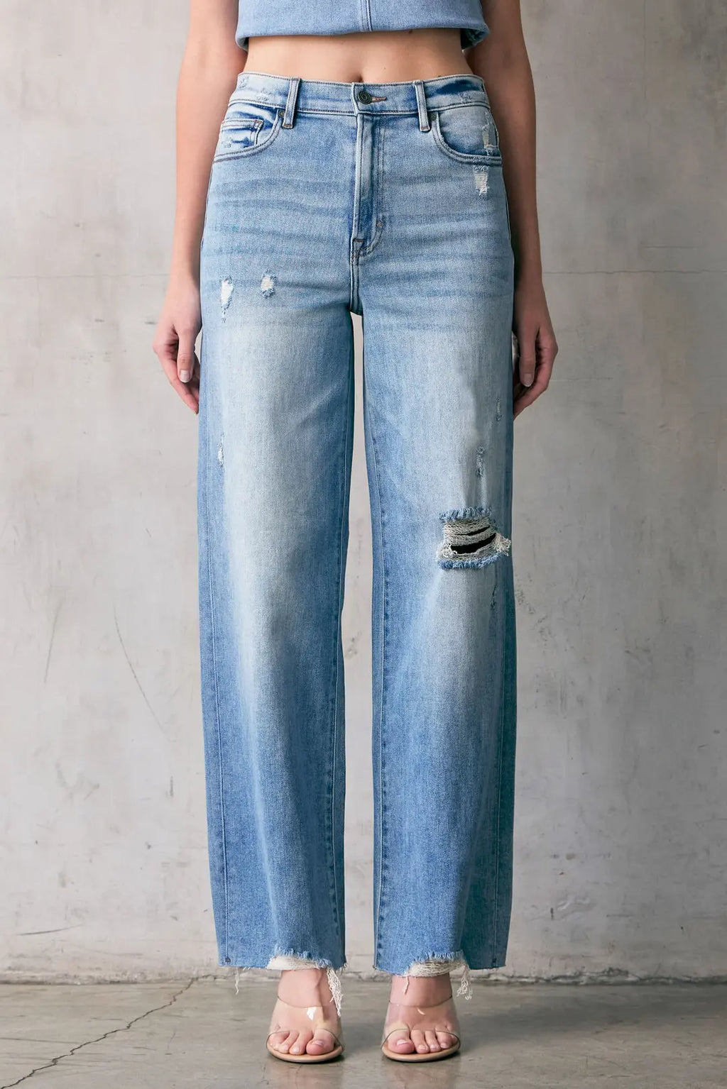 Logan Saltwater Distressed Dad Jean