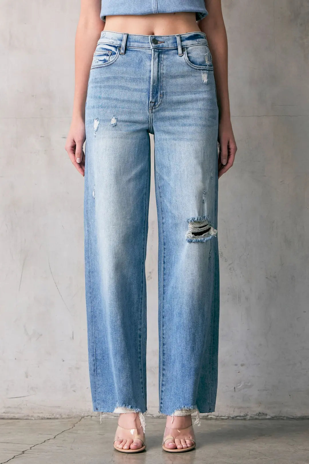 Logan Saltwater Distressed Dad Jean