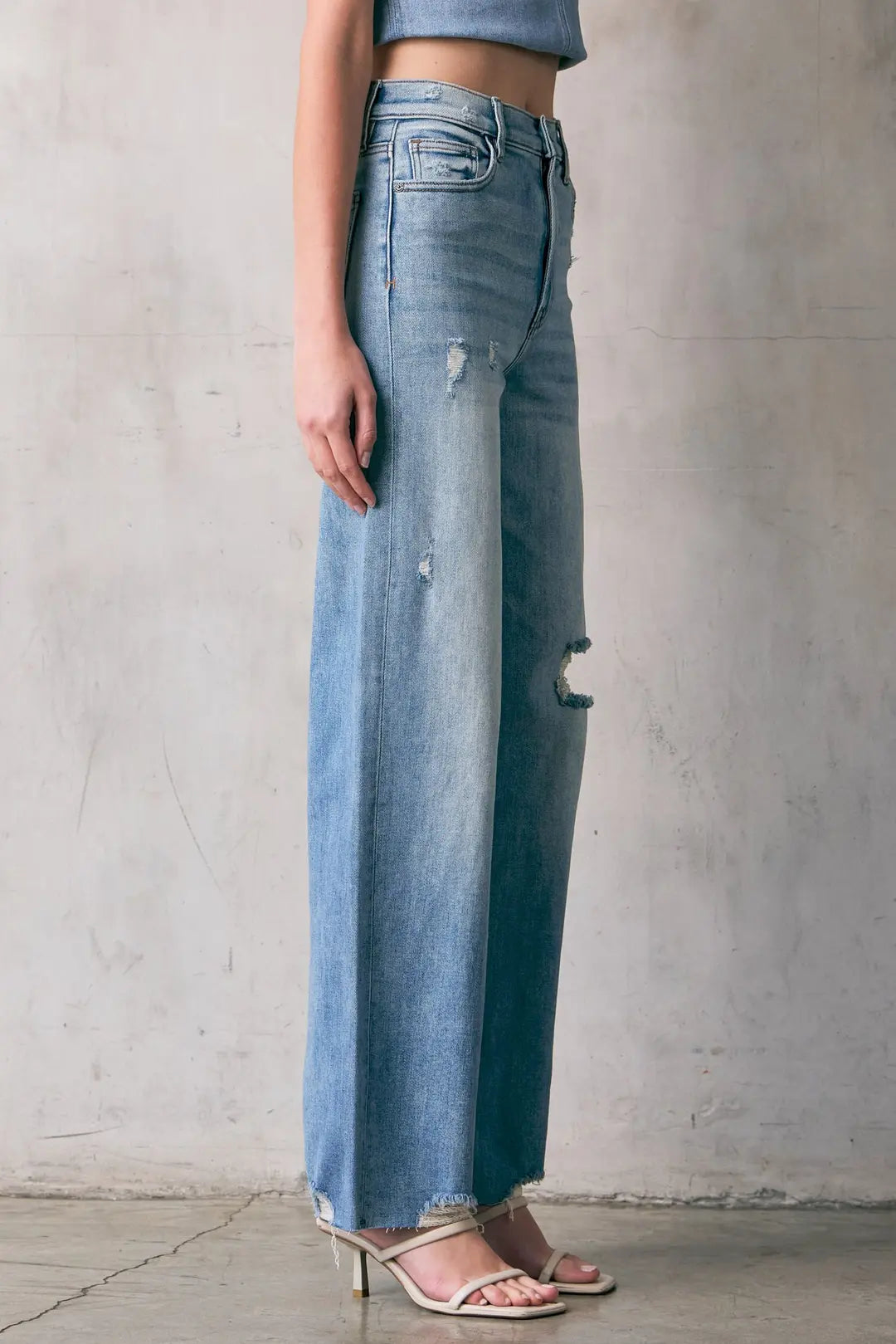 Logan Saltwater Distressed Dad Jean