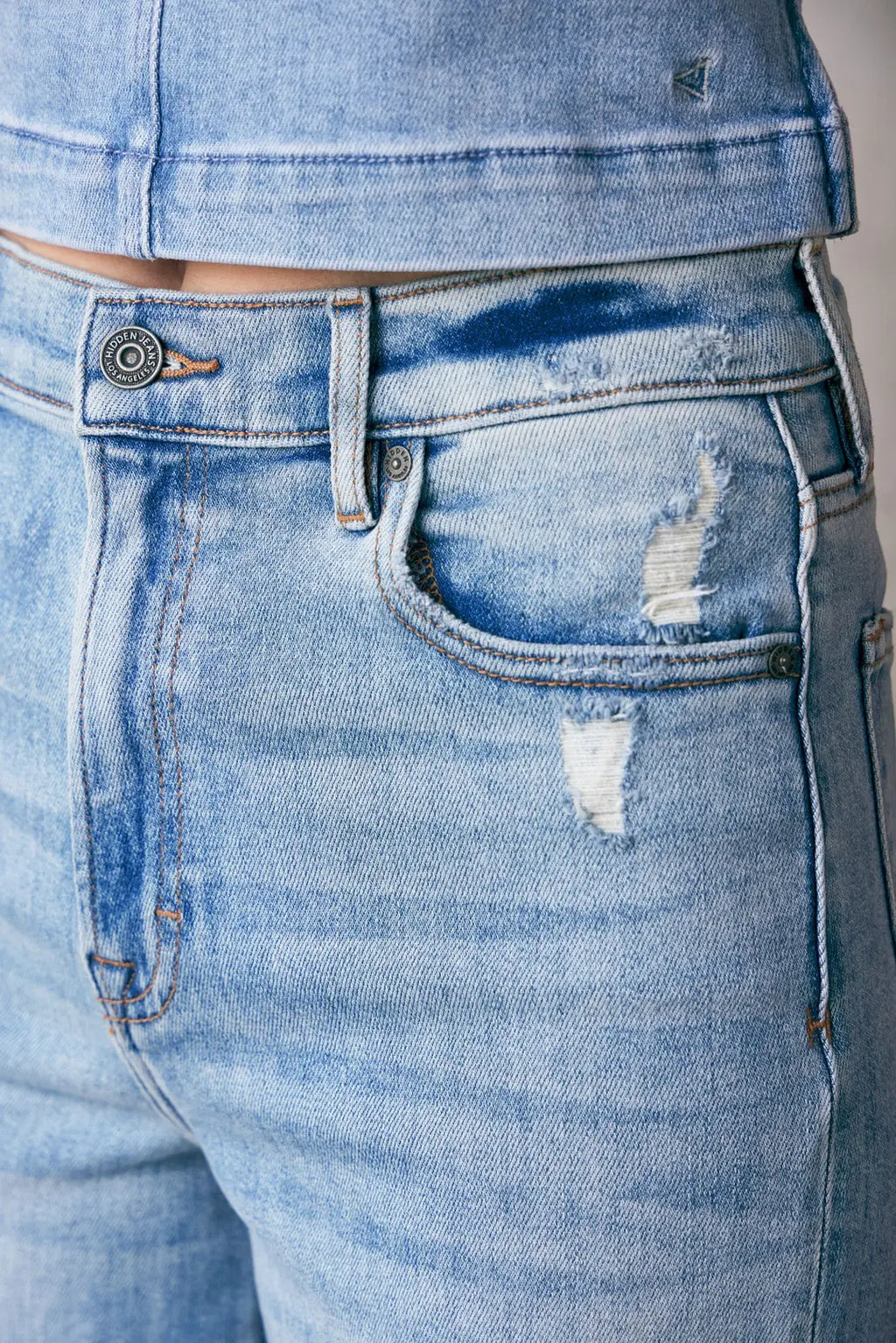 Logan Saltwater Distressed Dad Jean